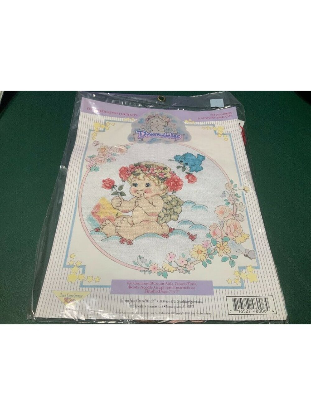 Dreamsicles Cross Stitch Kit Rainbow Dreams 7" X 7" Angel & Flowers 1996 Sealed